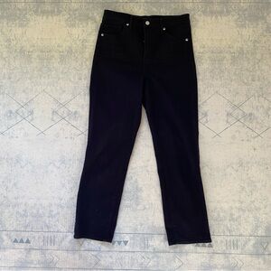 Express High Rise Straight Ankle Jeans Black 4R